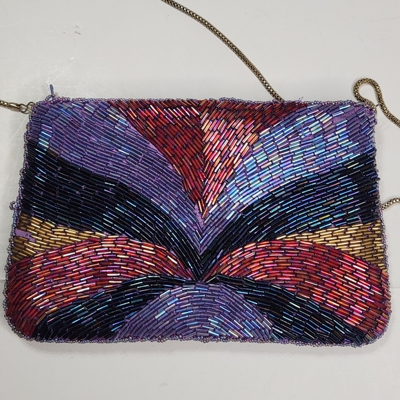 Vintage La Regale Beaded Purse Evening Bag Clutch Studio 18 *Some Beads Missing* - Picture 5 of 16